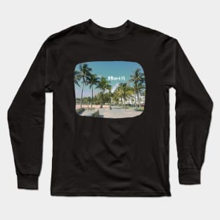 photo Miami Florida blue sky palmtree landscape USA nature lovers Long Sleeve T-Shirt